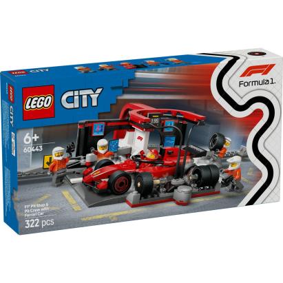 LEGO CITY BOXA SI MECANICI F1 CU MASINA FERRARI 60443