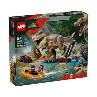 LEGO Jurassic World Evadare pe rau din calea unui T. rex 76975