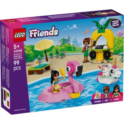 LEGO FRIENDS PETRECERE LA PISCINA CU UNICORNUL SI FLAMINGO 42658
