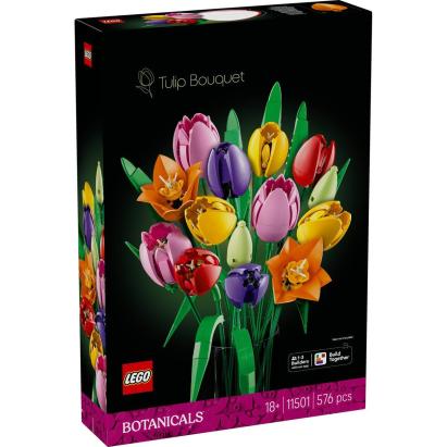 LEGO Botanicals Buchet de lalele 11501, set decorativ cu 576 piese