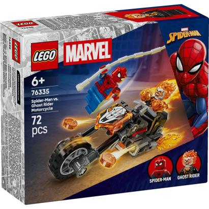 LEGO Marvel Spider-Man vs Ghost Rider pe motocicleta, 72 piese, 76335