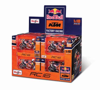Motocicletă metalică Maisto Red Bull KTM Factory Racing, scara 1:18