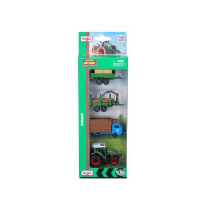 Set 4 utilaje agricole Fendt Maisto die-cast pentru copii 3+