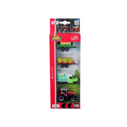 Set 4 utilaje agricole Massey Maisto die-cast pentru copii 3+