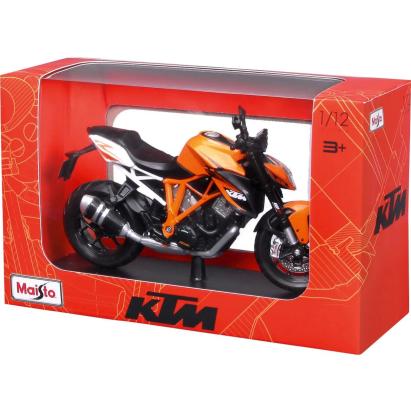 Motocicletă metalică Maisto KTM 1290 Super Duke R cu stand, scara 1:12