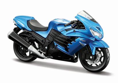 Motocicletă metalică Maisto Kawasaki Ninja ZX-14R cu stand, scara 1:18