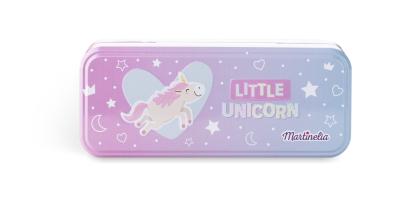 Trusă de machiaj copii Martinelia Little Unicorn, cutie metalică cu 3 compartimente