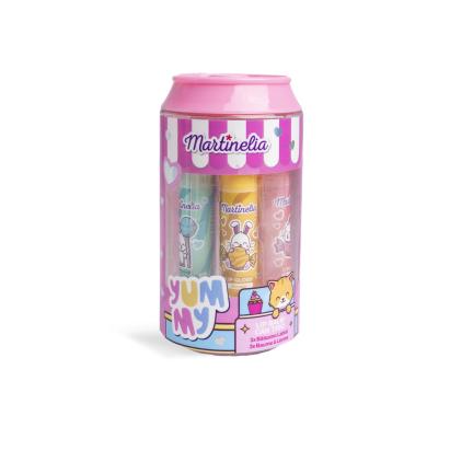Set 3 balsamuri de buze Martinelia Yummy in cutie tip suc