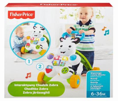 Antepremergator interactiv Zebra Fisher-Price cu sunete si muzica