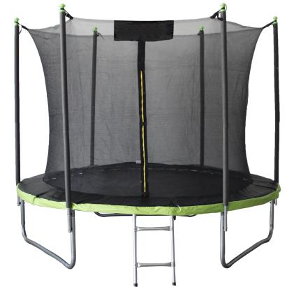 Trambulina gradina 312 cm cu scara si plasa interioara, maxim 150 kg, verde Household NewTrend