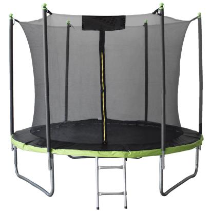 Trambulina gradina 252 cm cu scara si plasa interioara, maxim 100 kg, verde Household NewTrend