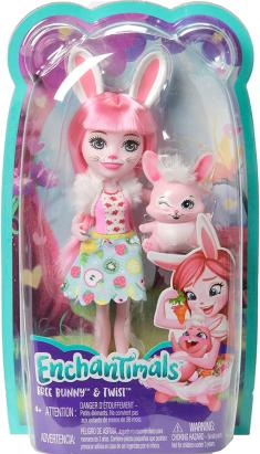 Papusa Enchantimals Bree Bunny cu figurina iepuras Twist, Mattel