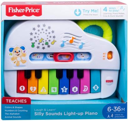 Pian interactiv Fisher-Price in limba romana cu lumini si 4 moduri