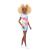 Papusa Barbie Fashionista cu par afro blond si tinuta colorata