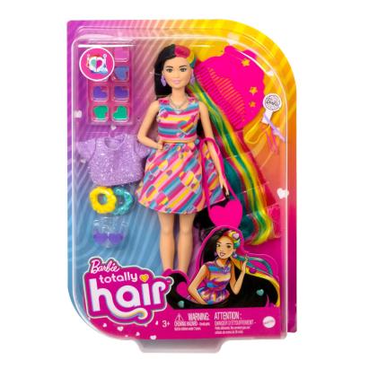 Papusa Barbie Totally Hair bruneta cu par lung si accesorii