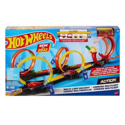 Pista Hot Wheels Action cu bucle duble si 1 masina inclusa