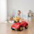 Mașinuță fără pedale pentru copii 1-3 ani, model retro roșu cu claxon