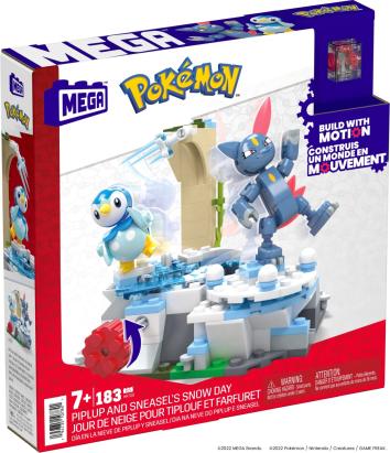 Set construcție Pokémon MEGA Ziua cu zăpadă a lui Piplup și Sneasel