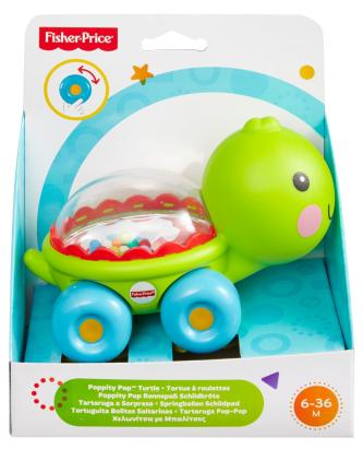 Jucărie de împins Fisher-Price Țestoasă cu biluțe și sunete, 6+ luni