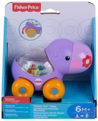 Jucărie Fisher-Price Apasă și Mergi Hipopotam pentru bebeluși 6 luni+