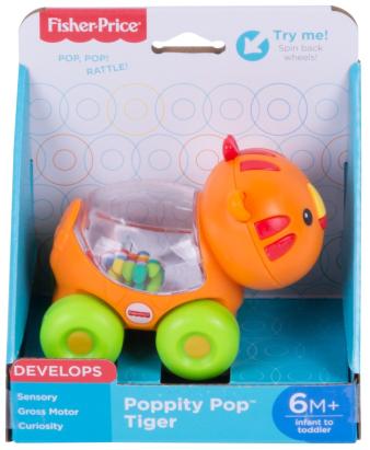 Jucarie Fisher-Price Apasa si Mergi Tigru cu sunete si bilute, 6 luni+