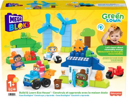 Set construcție Mega Bloks Green Town Casa Eco, 92 piese, 1+ ani