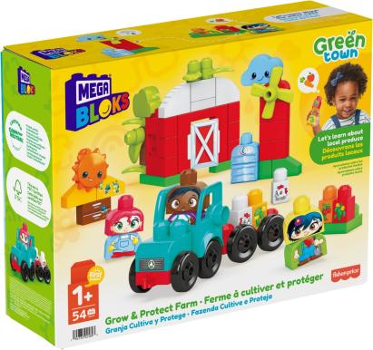 Set construcție Mega Bloks Fermă Green Town, 54 piese, 1 an+