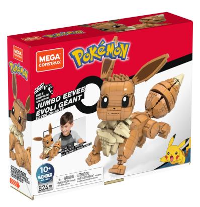 Pokemon MEGA Construx Eevee Jumbo articulat, set de constructie 824 piese