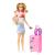 Papusa Barbie in voiaj cu catelus si accesorii de calatorie