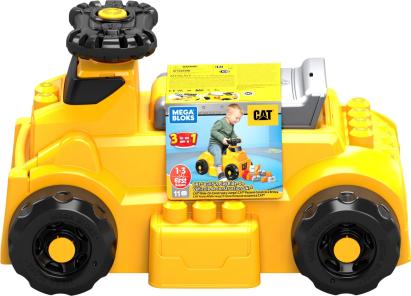 Vehicul de construit CAT Mega Bloks pentru copii 1-3 ani, 10 piese