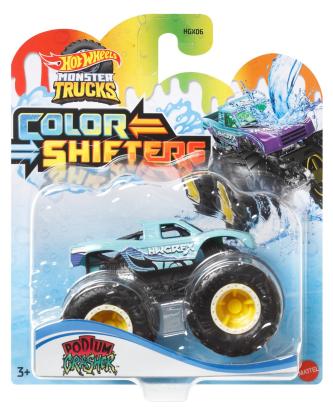 Hot Wheels Monster Truck Podium Crasher Color Shifters, scara 1:64