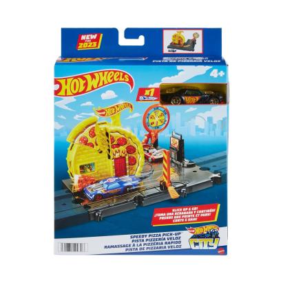 Set de joaca Hot Wheels City Explorer Speedy Pizza Pick Up cu masinuta