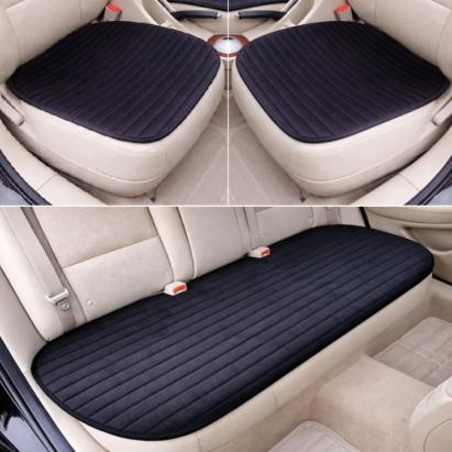 Set 3 piese, protectii scaune si bancheta auto, universale, confortabile, din material textil, culoare Neagra FAVLine Selection