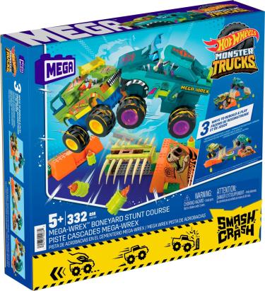 Set construcție Hot Wheels Monster Trucks Mega-Wrex, 332 piese