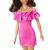 Papusa Barbie Fashionistas Satena cu Rochie Roz si Accesorii