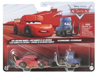 Set 2 masinute metalice Cars 3 Fulger McQueen si Pitstoposaurus Mattel