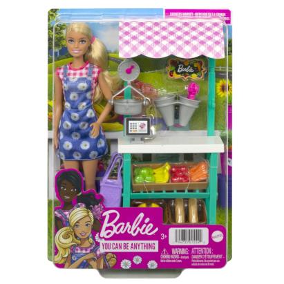 Papusa Barbie You Can Be vanzatoare la market cu accesorii