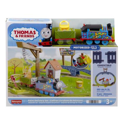 Set de joaca Thomas cu locomotiva motorizata si livrare vopsea