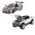 Set 2 mașinuțe metalice Hot Wheels Pull Back GMC Hummer EV și Corvette C8.R 1:43