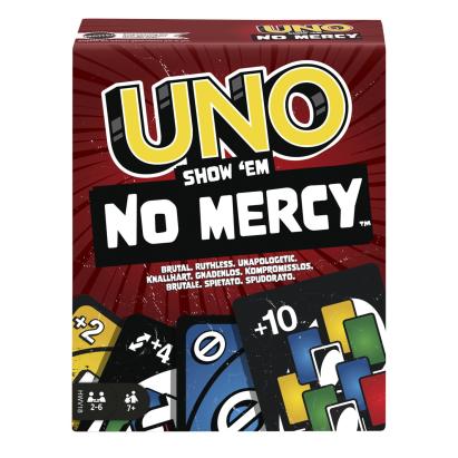 Joc de carti UNO No Mercy Mattel, editie intensa pentru familie