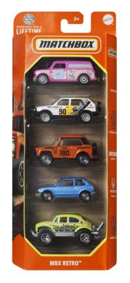 Set 5 mașinuțe metalice Matchbox MBX Retro, scara 1:64