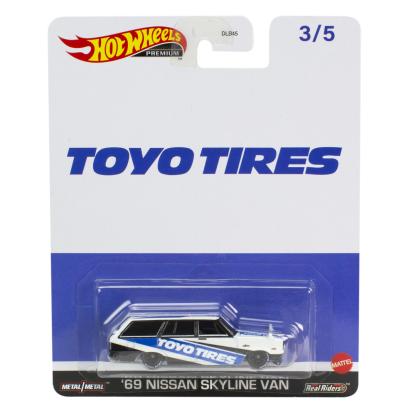 Masinuta Hot Wheels Premium Nissan Skyline Van ’69, metalica, 1:64