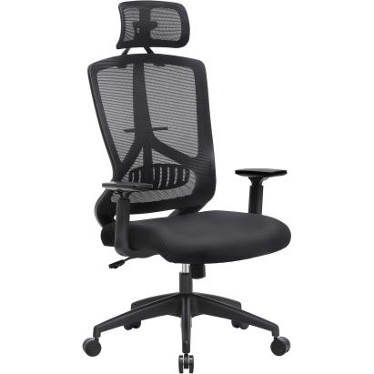 SONGMICS Scaun de birou ergonomic cu tetiera si suport lombar, reglabil, mecanism balans, maxim 120 kg, 70x70x133 cm, negru Household NewTrend