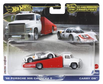Hot Wheels Carry On cu masinuta Porsche Carrera 906, scara 1:64