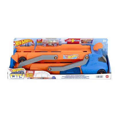 Camion Transporter Hot Wheels City cu pistă extensibilă și lansator