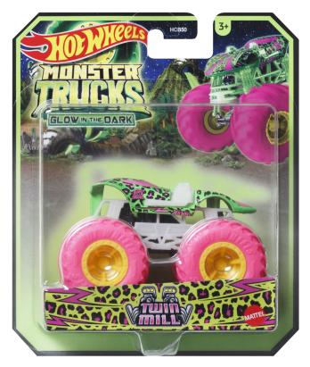 Masinuta Hot Wheels Monster Truck Twin Mill Glow in the Dark, 1:64