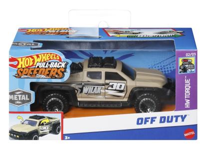 Masinuta metalica Hot Wheels Off Duty cu sistem pull-back, scara 1:43
