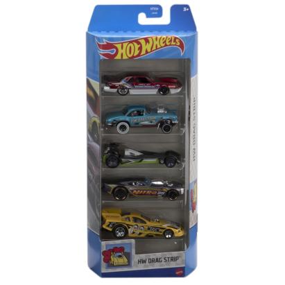 Set 5 masinute Hot Wheels HW Drag Strip pentru copii 3+