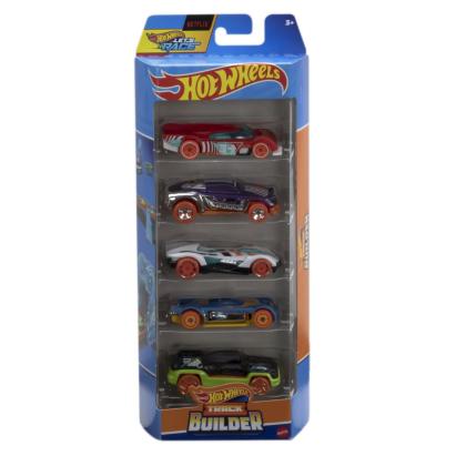 Set 5 mașinuțe Hot Wheels Track Builder, multicolor, 3+ ani