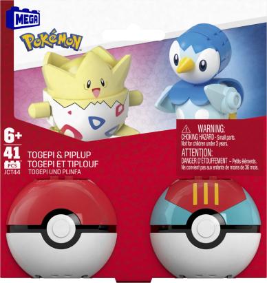 Set construcție Pokémon MEGA cu Togepi și Piplup, 41 piese